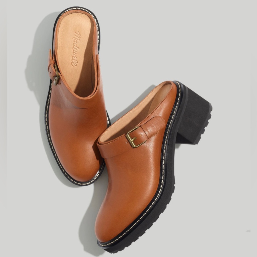 NWT Madewell The Willa Convertible Strap Mule English Saddle Leather Women’s 7.5 - Picture 2 of 12